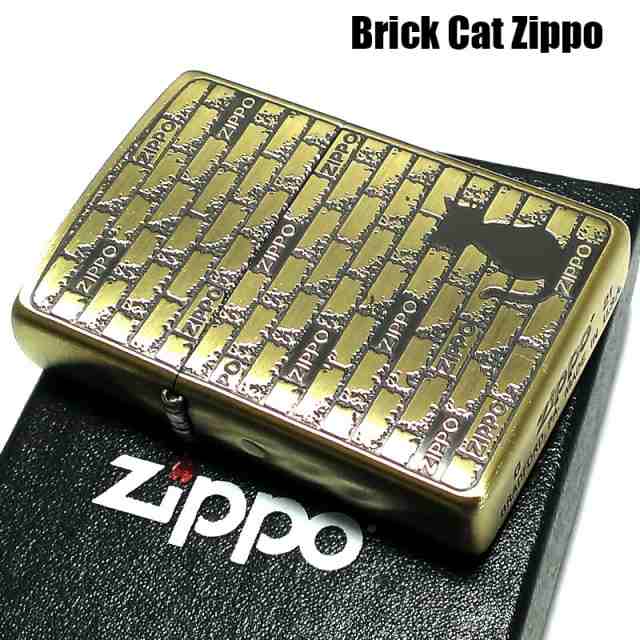 ZIPPO 可愛い ライター 猫 ブリックキャット ジッポロゴ アンティーク