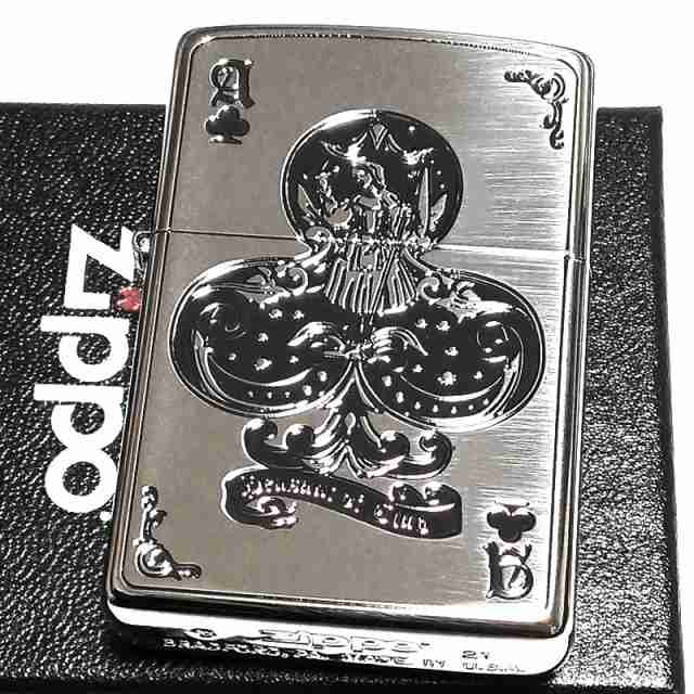 ZIPPO デビル トランプ クローバー 御守り ジッポ ライター シルバー 