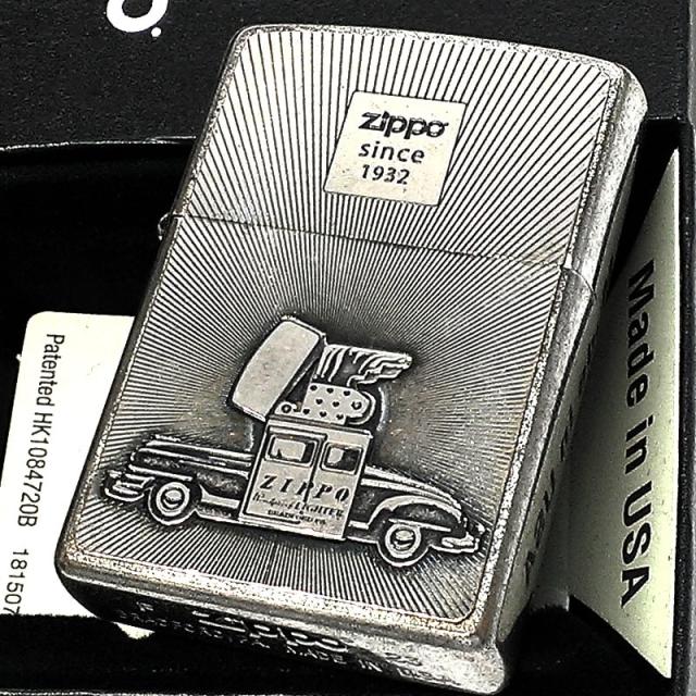 ZIPPOライター ジッポカー クラシックメタル おしゃれ 渋い ユーズドバレル加工 アンティークシルバー メンズ ギフト