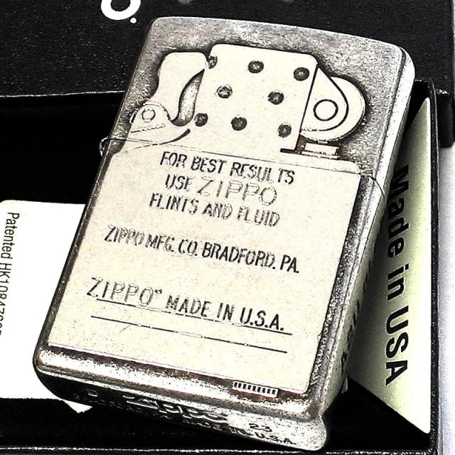 ZIPPO おしゃれ クラシックメタル インサイドユニットメタル ジッポ ライター 渋い ユーズドバレル加工 アンティークシルバー メンズ