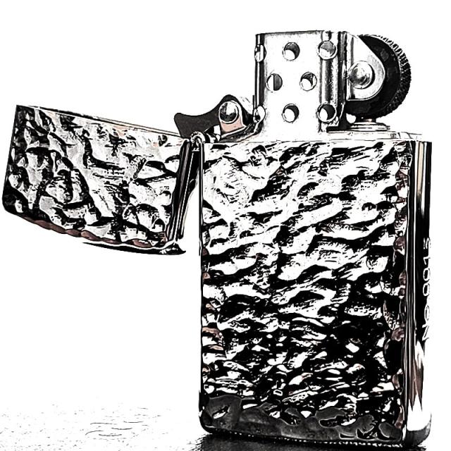 ZIPPO ライター スリムハンマートーン プラチナシルバー ジッポ かっこいい 限定シリアルナンバー入り 両面加工 おしゃれ メンズ レディース ギフト プレゼント_3