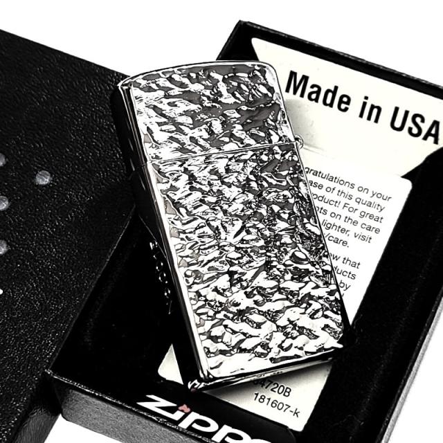 ZIPPO ライター スリムハンマートーン プラチナシルバー ジッポ かっこいい 限定シリアルナンバー入り 両面加工 おしゃれ メンズ レディース ギフト プレゼント_5