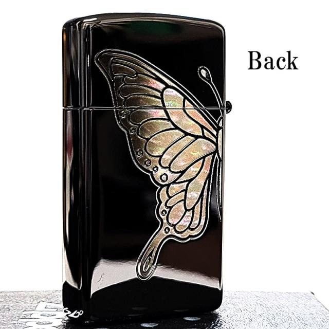 ZIPPO スリム ジッポ ライター 蝶 シェル模様 ホワイト