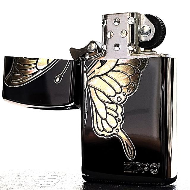 ZIPPO スリム ジッポ ライター 蝶 シェル模様 ホワイト