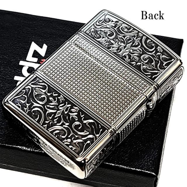 ZIPPO アーマー 4面加工 アラベスク 細密彫刻 ジッポ ライター 中世模様 おしゃれ シルバー 重厚 銀燻し かっこいい 高級 レディース メンズ プレゼント ギフト_2
