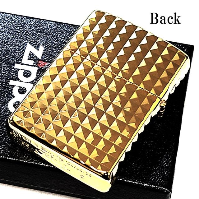 ZIPPO ライター アーマー ダイヤカット 4面加工 彫刻 ジッポ ゴールド 高級 おしゃれ 彫刻 金チャンバー かっこいい ダイアモンド 金タンク_6