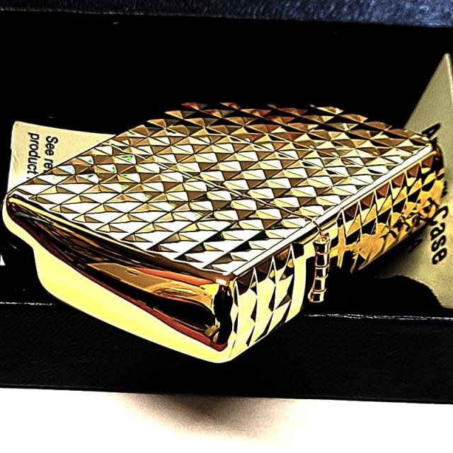 ZIPPO ライター アーマー ダイヤカット 4面加工 彫刻 ジッポ ゴールド 高級 おしゃれ 彫刻 金チャンバー かっこいい ダイアモンド 金タンク_8
