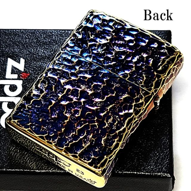 ZIPPO 5面加工 アーマー ハンマートーン おしゃれ オーロラゴールド 