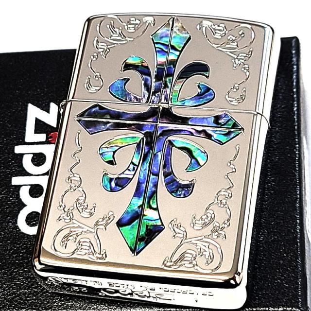 ZIPPO ライター アーマー シェルクロス ジッポ おしゃれ 貝貼り ZIPPO ライター アーマー シェルクロス ジッポ おしゃれ 貝貼り