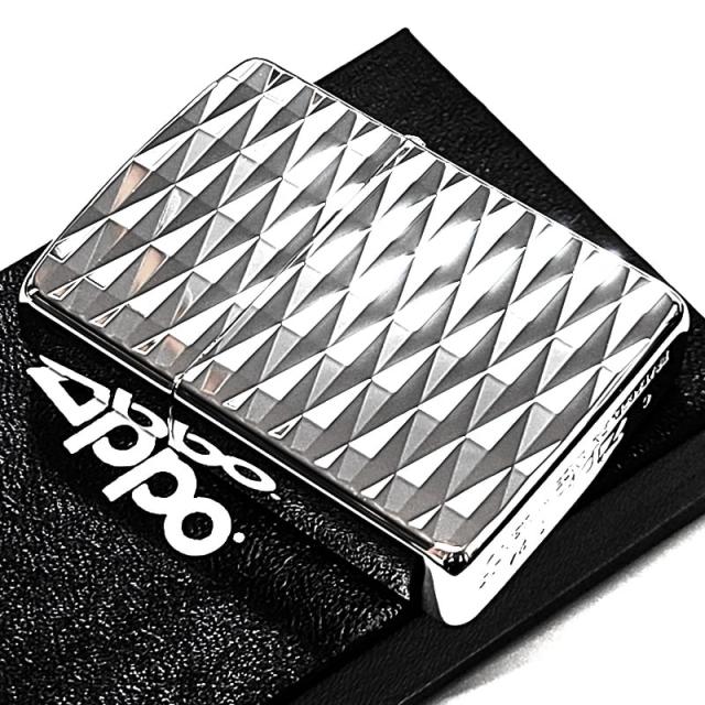 ZIPPO アーマー ダイヤカット 両面加工 ジッポ ライター 鏡面仕上げ おしゃれ シルバー 彫刻 かっこいい 銀 ダイアモンド 重厚 高級 ギフト_4