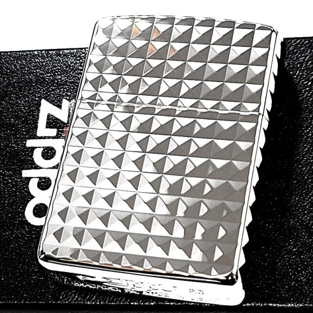 ZIPPO アーマー ダイヤカット 彫刻 ジッポ ライター 4面加工 鏡面仕上げ おしゃれ シルバー かっこいい ダイアモンド 重厚 高級 ギフト