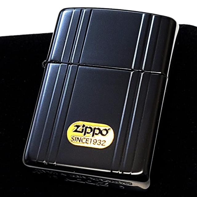 ZIPPO 限定 アーマー ダブルストライプ マットブラック ジッポ ライター 両面加工 ロゴ ゴールドプレート メタル貼り 黒金 シリアルナンバー入り_1