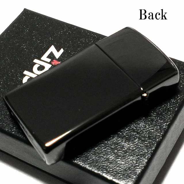 ZIPPO スリム ライター ジッポ 漆黒鏡面仕上げ おしゃれ 黒
