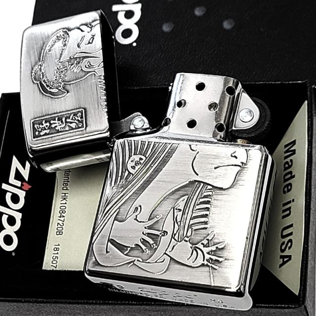 ZIPPO ライター 浮世絵 三代目大谷鬼次の江戸兵衛 和柄 ジッポ ジャパニーズデザイン かっこいい アンティークシルバー サテン仕上げ 彫刻 日本 重厚メタル おしゃれ メンズ ギフト プレゼント_3