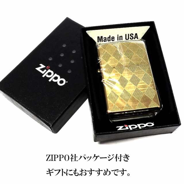 ZIPPO ライター アーガイル ジッポ ゴールド チタンコーティング 彫刻 