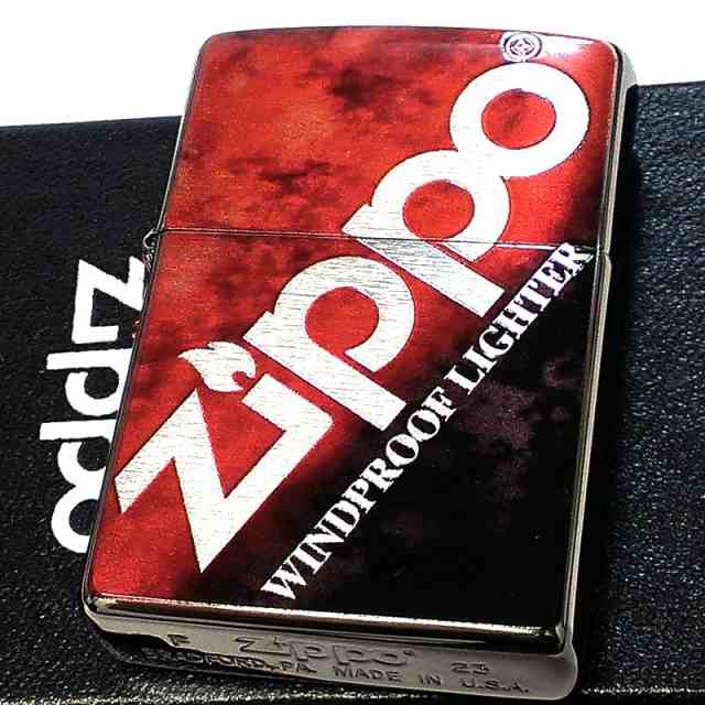 ZIPPO グラデーション レッド ブラック ジッポ ライター かっこいい マーブル模様 Zippoロゴ おしゃれ 赤黒 メンズ ギフト の通販は