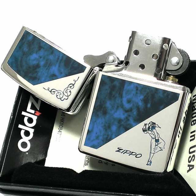 ZIPPO ライター ウィンディ マーブルガール ジッポ おしゃれ シルバー