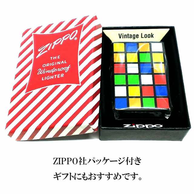 ZIPPO ライター 1937レプリカ キューブ柄 ジッポ 5面加工 カラフル