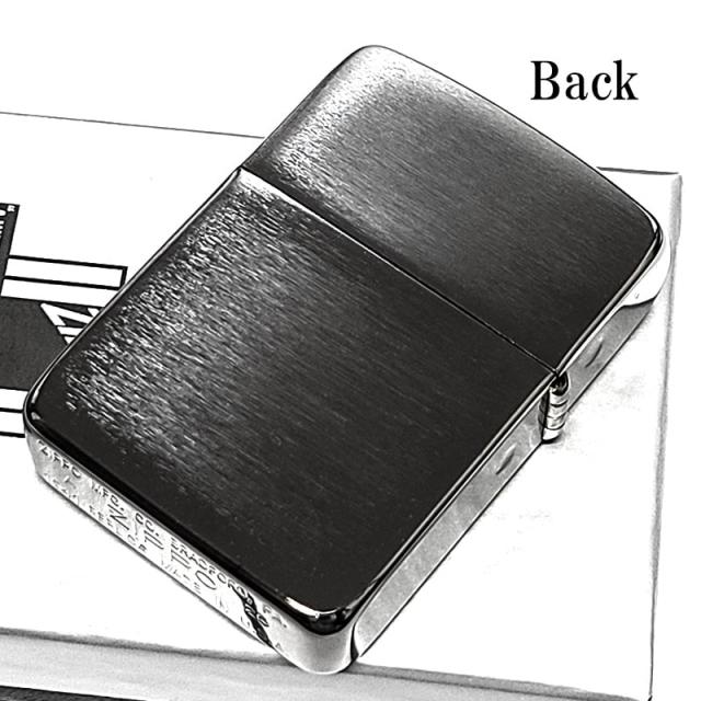 ZIPPO 1941 復刻レプリカ ジッポ ライター ガンメタサテン かっこいい シンプル ブラック 丸角 メンズ おしゃれ ギフト プレゼント_2