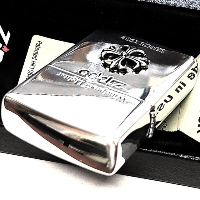 ZIPPO ライター クロスメタル ジッポ ロゴ アンティーク シルバー 十字架 かっこいい 彫刻 銀燻し おしゃれ メンズ アクセサリー_4