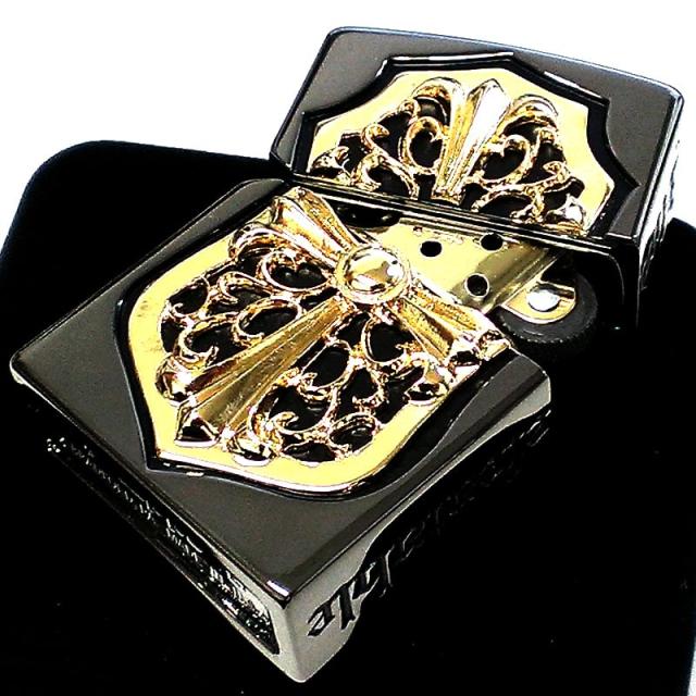 ZIPPO ライター メタルジャケット ジッポ 超重厚 ブラックニッケル 