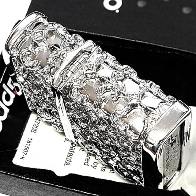 ZIPPO ライター メタルジャケット ニッケル鏡面仕上げ シルバー ジッポ 超重厚 リリー 百合の紋章 銀 5面デザイン メンズ アクセサリー 渋い かっこいい ギフト 高級 プレゼント_5