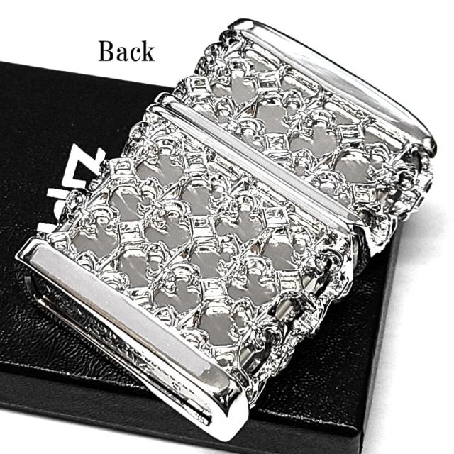 ZIPPO ライター メタルジャケット ニッケル鏡面仕上げ シルバー ジッポ 超重厚 リリー 百合の紋章 銀 5面デザイン メンズ アクセサリー 渋い かっこいい ギフト 高級 プレゼント_6