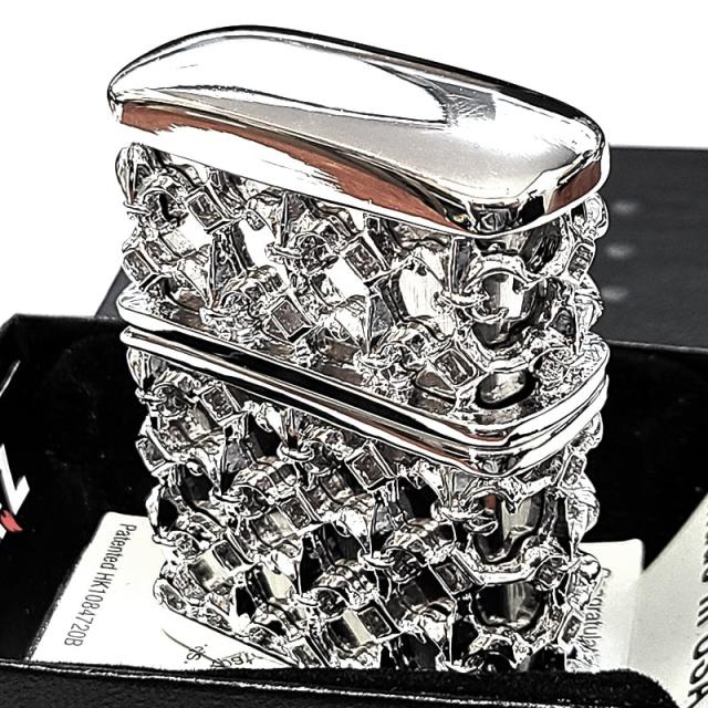 ZIPPO ライター メタルジャケット ニッケル鏡面仕上げ シルバー ジッポ 超重厚 リリー 百合の紋章 銀 5面デザイン メンズ アクセサリー 渋い かっこいい ギフト 高級 プレゼント_7