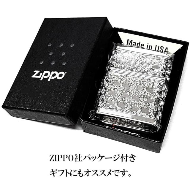 ZIPPO ライター メタルジャケット ニッケル鏡面仕上げ シルバー ジッポ 超重厚 リリー 百合の紋章 銀 5面デザイン メンズ アクセサリー 渋い かっこいい ギフト 高級 プレゼント_8