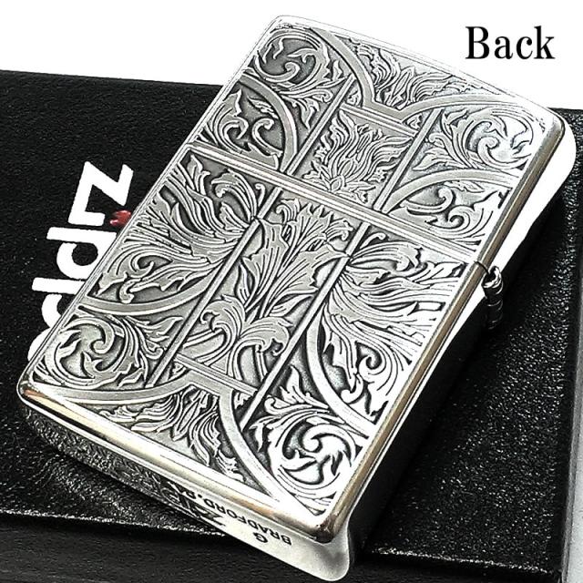 ZIPPO ライター ケルベロス 紋章 クレスト ジッポ シルバー ギリシャ神話 両面加工 銀燻し仕上げ 彫刻 かっこいい 番犬 おしゃれ 御守り_2