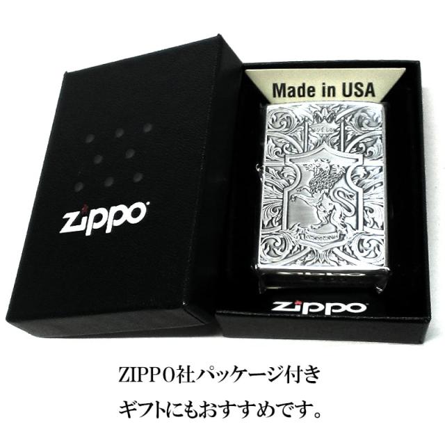 ZIPPO ライター ケルベロス 紋章 クレスト ジッポ シルバー ギリシャ神話 両面加工 銀燻し仕上げ 彫刻 かっこいい 番犬 おしゃれ 御守り_6
