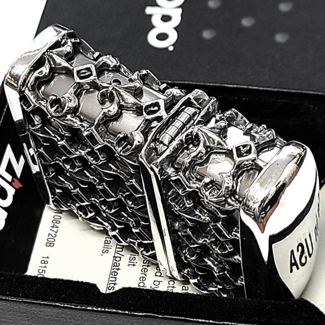 ZIPPO メタルジャケット シルバーイブシ ジッポ ライター 超重厚 リリー 百合の紋章 銀 5面デザイン メンズ アクセサリー 渋い かっこいい ギフト 高級 プレゼント_5