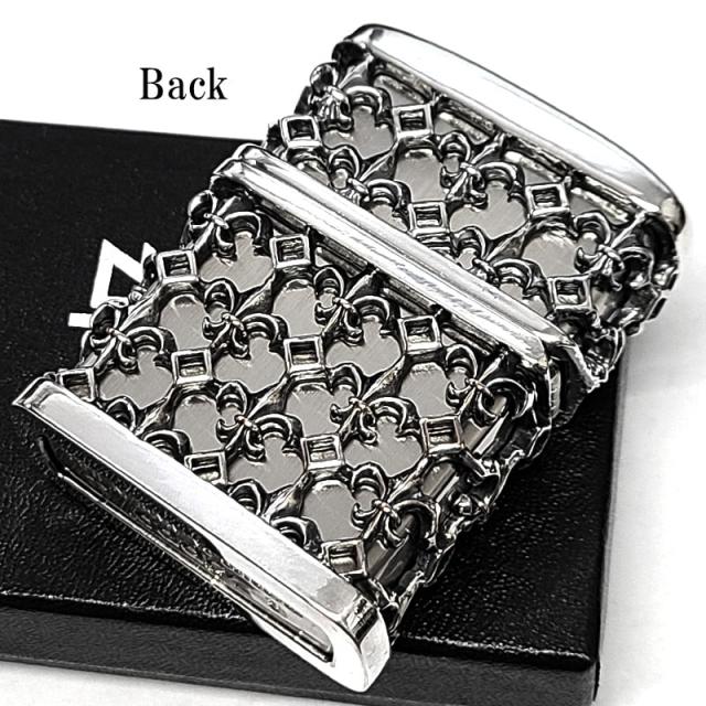 ZIPPO メタルジャケット シルバーイブシ ジッポ ライター 超重厚 リリー 百合の紋章 銀 5面デザイン メンズ アクセサリー 渋い かっこいい ギフト 高級 プレゼント_6