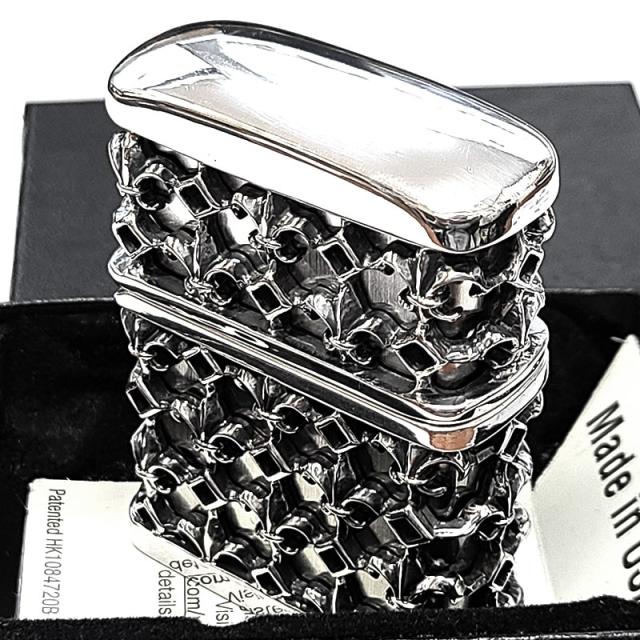 ZIPPO メタルジャケット シルバーイブシ ジッポ ライター 超重厚 リリー 百合の紋章 銀 5面デザイン メンズ アクセサリー 渋い かっこいい ギフト 高級 プレゼント_7