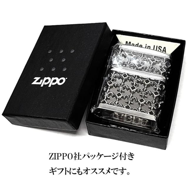 ZIPPO メタルジャケット シルバーイブシ ジッポ ライター 超重厚 リリー 百合の紋章 銀 5面デザイン メンズ アクセサリー 渋い かっこいい ギフト 高級 プレゼント_8
