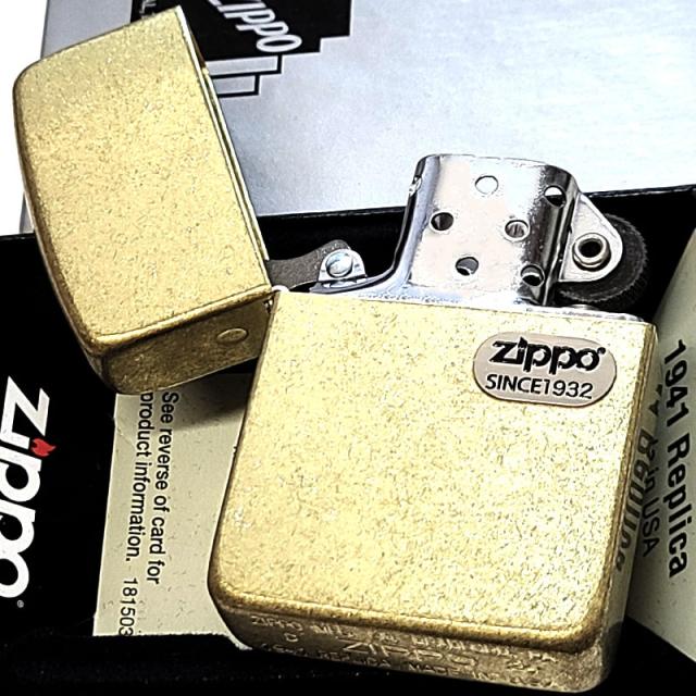 ZIPPO ライター 1941 復刻レプリカ ユーズド加工 真鍮バレル アンティークブラス シルバープレート メタル貼り ジッポ シンプル かっこいい_3
