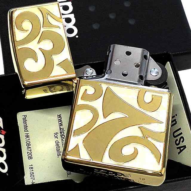 ZIPPO ライター シェルダイアル ゴールド 天然貝象嵌 美しい