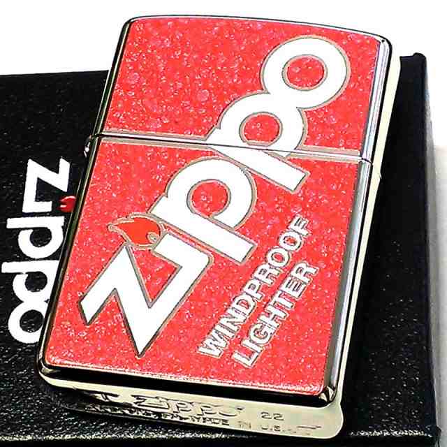 ZIPPO ライター アーマー Zippo Logo ジッポ ロゴデザイン レッド ダブルフルカラー おしゃれ シルバー 両面加工 かっこいい