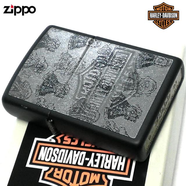 ZIPPO ハーレー ダビッドソン エンジン ロゴ マットブラック 黒 かっこいい ジッポライター 渋い おしゃれ メンズ プレゼントの通販は 7,480円
