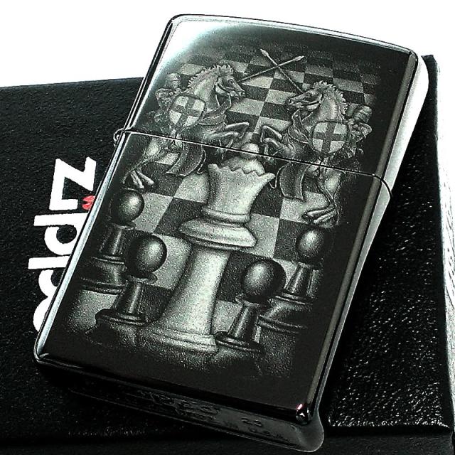 ZIPPO ライター ブラックアイス チェスデザイン ジッポ かっこいい Chess Design レーザー彫刻 メンズ おしゃれ 黒 プレゼント ギフトの通販は