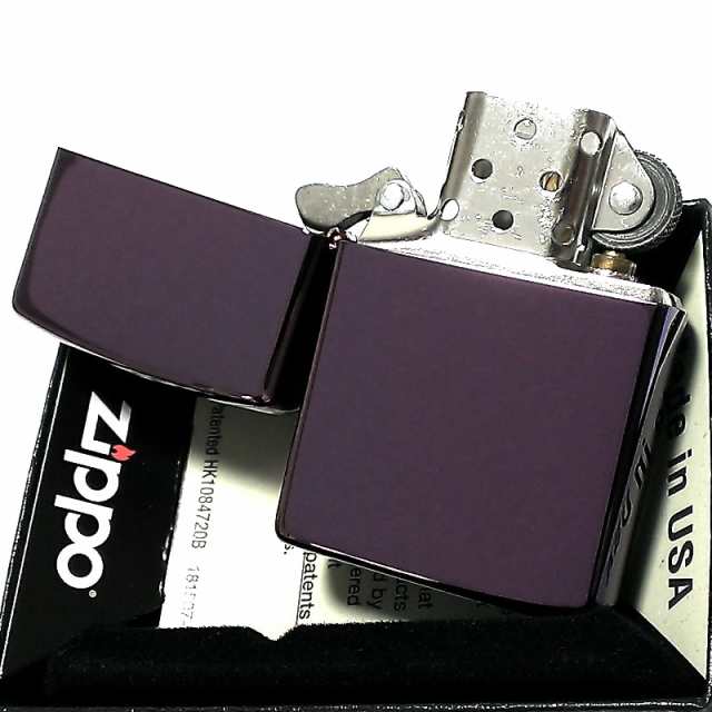 ZIPPO ライター パープル ジッポ 無地 アビス シンプル 鏡面 かっこいい 紫 定番 おしゃれ メンズ ギフト プレゼント