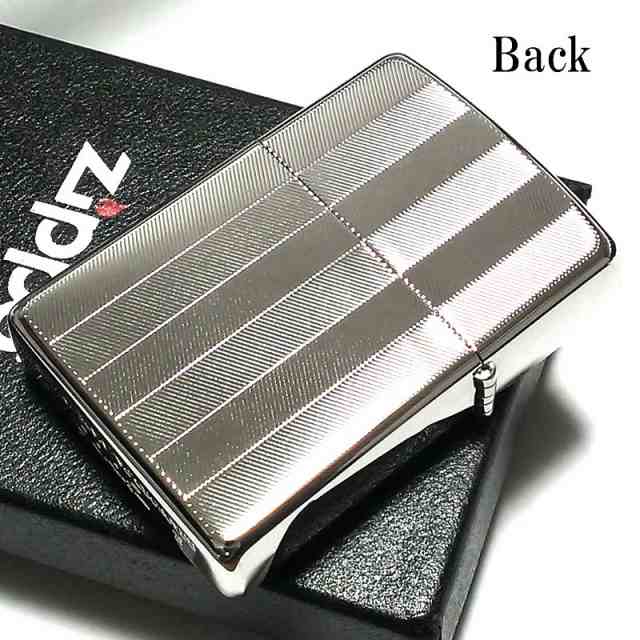 ZIPPO ライター スーパーファインエッチング ヘリンボーン柄 シルバー ジッポ かっこいい 両面加工 ホワイトニッケル シンプル メンズ ギ