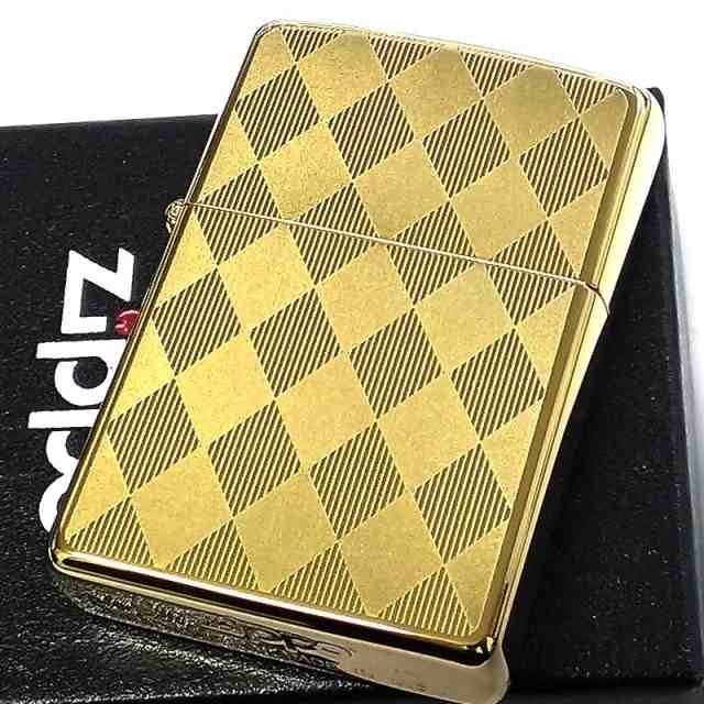 ZIPPO ライター アーガイル ジッポ ゴールド チタンコーティング 彫刻 