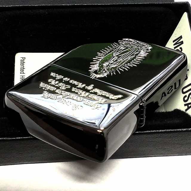 ZIPPO ライター マリア ジッポ 御守り 聖母マリア様 彫刻 黒銀 Maria 