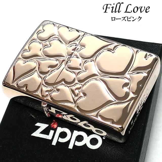 ZIPPO ライター ハート FILL LOVE ジッポ ローズピンク レディース