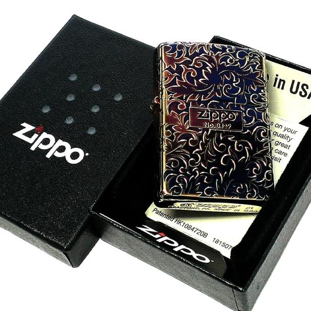 ZIPPO 限定 唐草 ジッポ ライター オーロラ ゴールド シリアルNo ZIPPO 限定 唐草 ジッポ ライター オーロラ ゴールド シリアルNo