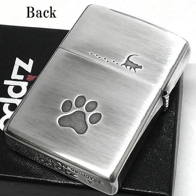 ZIPPO かわいい ライター キャットポー ねこ シルバー 両面加工
