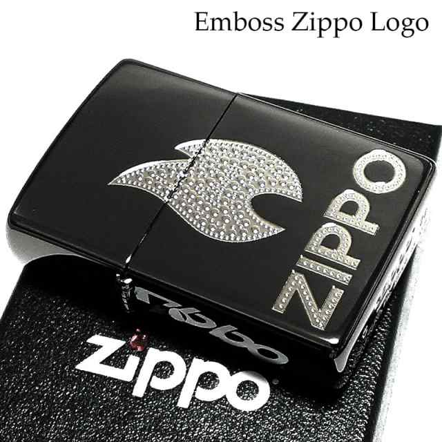 宅配便配送 ZIPPO ライター ロゴ ジッポ ブラックニッケル エッチング彫刻 その他