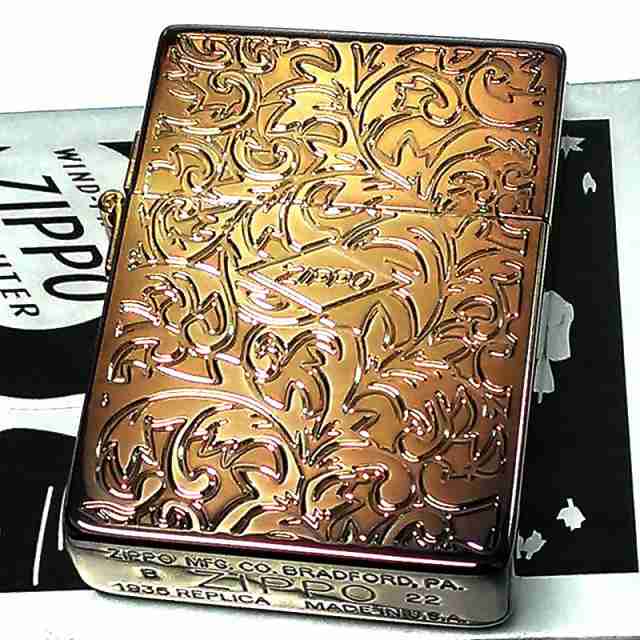 ZIPPO ライター ジッポ 1935 復刻レプリカ ゴールド ブラス燻し 