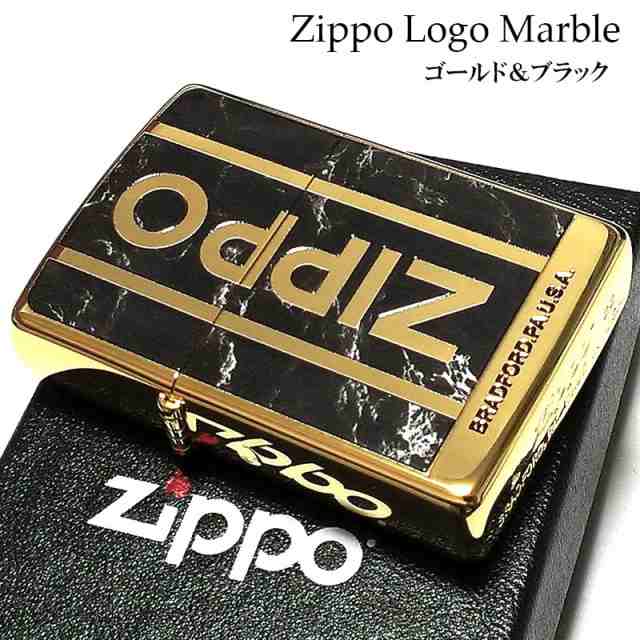 ZIPPO かっこいい 大理石 Logo Marble ジッポ ライター ロゴ ゴールド